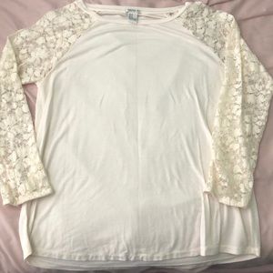 Off white long sleeve lace top